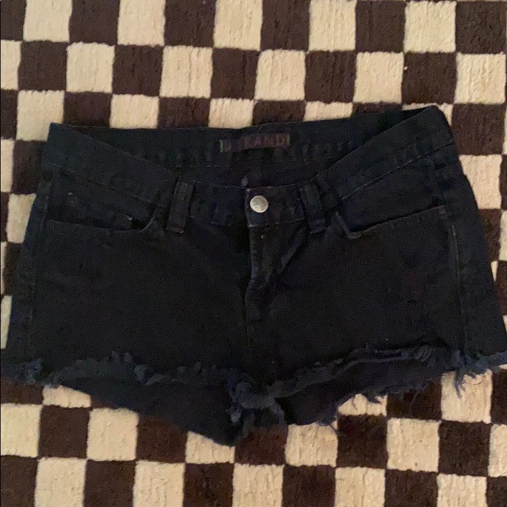 J brand black denim shorts size 25